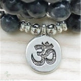 6mm Spectrolite OM Pendant 108 Beads Necklace Wrist Healing Chakra