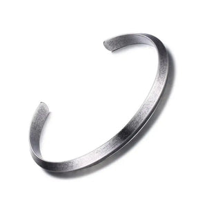 6mm Stainless Steel Bangles Antique Silver Cuff Bracelet Bangle