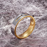 6mm CZ Stainless Steel Men's Ring Engagement Wedding Jewelry