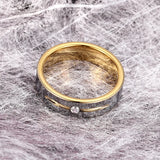6mm CZ Stainless Steel Men's Ring Engagement Wedding Jewelry