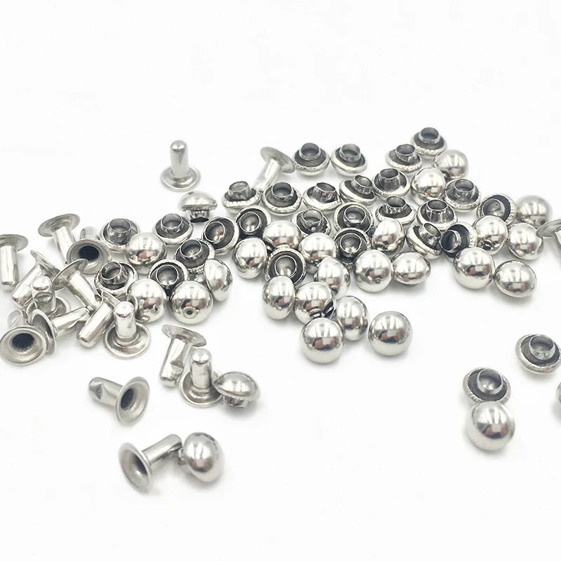 6mm SS Mushroom Rivet Stud Punk LeatherCraft Rivets Bracelet Bag