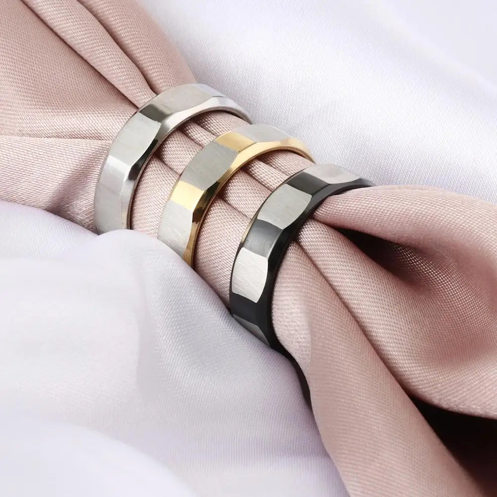 6mm Stainless Steel Wedding Bands for Men Punk Rock Sports Ring Boys