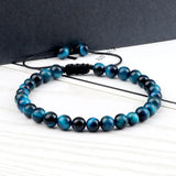 6mm Tiger Eye Stone Bracelet Chakra Beaded Men Women Buddha Bracelets