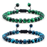 6mm Tiger Eye Stone Bracelet Chakra Beaded Men Women Buddha Bracelets