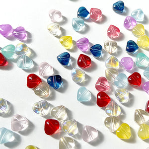 6mm Transparent Heart Czech Beads Crystal Spacer DIY Jewelry Making