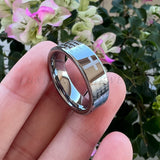 6mm Tungsten Carbide Ring Pipe Cut Holy Bible Engraving Polished Finish