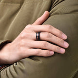 6mm Tungsten Carbide Wedding Ring Brushed or Hammered Unisex Engagement Ring