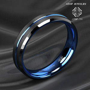 6mm Tungsten Men's Ring Thin Line Inside Brushed Band
