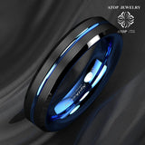 6mm Tungsten Men's Ring Thin Line Inside Brushed Band
