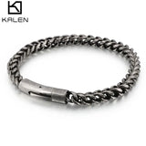 6mm Vintage Chains Bracelet Men Stainless Steel Light Bracelet