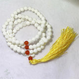 6mm Tridacna 108 Bead Tassel Stretch Bracelet Reiki Wrist