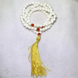 6mm Tridacna 108 Bead Tassel Stretch Bracelet Reiki Wrist