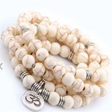 6mm Turquoise 108 Beads Pendant Bracelet Buddhism Spirituality Pray Meditation