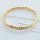 6mm Wide 58mm Women Bride Yellow Openable Bangle Jewelry