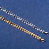 6mm Wide Fishtail Chain Necklace Stainless Steel for Women Girl Jewelry