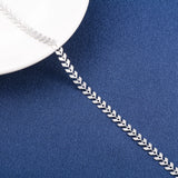 6mm Wide Fishtail Chain Necklace Stainless Steel for Women Girl Jewelry