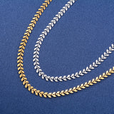 6mm Wide Fishtail Chain Necklace Stainless Steel for Women Girl Jewelry
