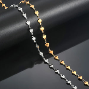 Vintage Stainless Steel Heart Necklace Chain for Women Ladies