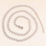 6mm Wide Women's Long Necklace Fishtail Link Chain Stainless Steel Jewelry