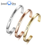 Engraved Name ID Bangle Personalized Gift Stainless Steel Bracelet