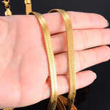 6mm Silver Stainless Steel Flat Herringbone Chain Necklace