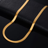 6mm Silver Stainless Steel Flat Herringbone Chain Necklace