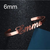 6mm Stainless Steel Personalized Bracelet for Women Name Bangles Jewelry