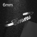 6mm Stainless Steel Personalized Bracelet for Women Name Bangles Jewelry