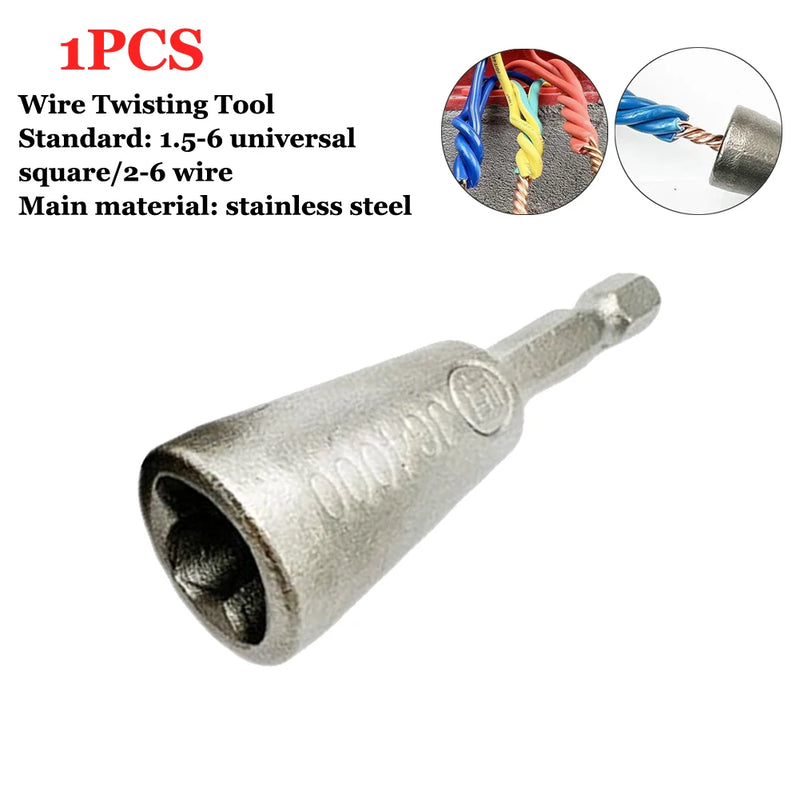 6mm Wire Twisting Tools Electrician Twister 1.5-6 Square 2-6 Way Hexagonal Twist