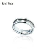6mm Women's Tungsten Inlay Ring Blank Beveled Edges Grooved Center
