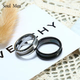6mm Women's Tungsten Inlay Ring Blank Beveled Edges Grooved Center