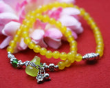 6mm Yellow Chalcedony Beads Bracelet Hand Chain for Women