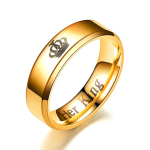 6mm King Queen Stainless Steel Couple Ring
