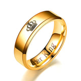 6mm King Queen Stainless Steel Couple Ring