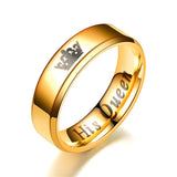 6mm King Queen Stainless Steel Couple Ring
