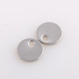 6mm Mini Round Logo Charm Stainless Steel Tag Personalized Jewelry