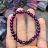 6mm Natural Ruby Bracelet Gemstone Jewelry for Women