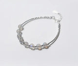 Moonstone & Round Beads Bracelet 925 Sterling Silver Fine Jewelry GTLS551