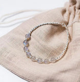 Moonstone & Round Beads Bracelet 925 Sterling Silver Fine Jewelry GTLS551