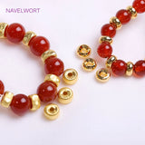 6mm Gold Plated Concave Spacer Beads Brass Roundel Stripe Beads