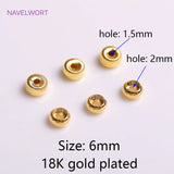 6mm Gold Plated Concave Spacer Beads Brass Roundel Stripe Beads
