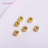 6mm Gold Plated Concave Spacer Beads Brass Roundel Stripe Beads