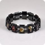 6pc Angel Hematite Rosary Bracelet Religious Jewelry