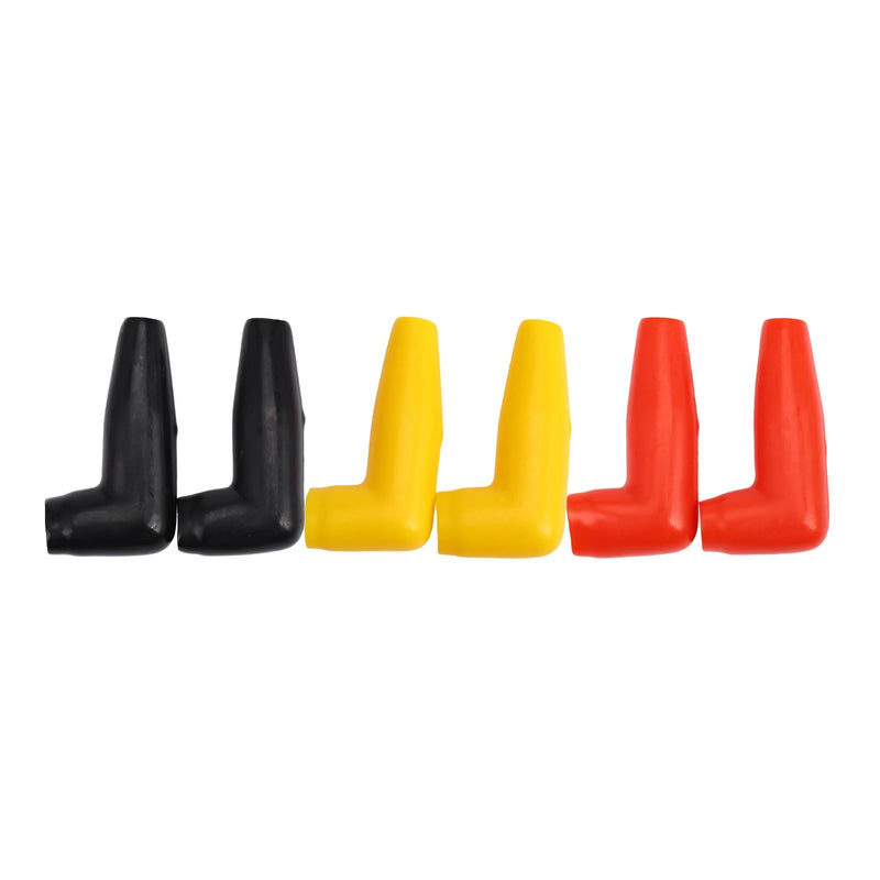 6pc Electric Motor Cable Terminal Rubber Cover Black+Red+Yellow
