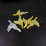 6pc Tiny Whale Tail Shell Bead Sea Shell Beads For Jewelry Making 12x24mm