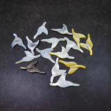 6pc Tiny Whale Tail Shell Bead Sea Shell Beads For Jewelry Making 12x24mm
