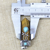 7 Chakra Tiger Eye Crystal Point Pendulum Healing Pendant