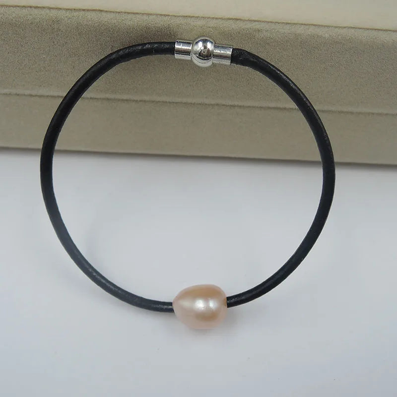 6pcs Baroque Pearl Leather Rope Bracelet