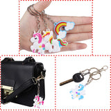 6pcs 11pcs Creative Unicorn Keychain PVC Soft Plastic Cartoon doll bag pendant