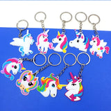 6pcs 11pcs Creative Unicorn Keychain PVC Soft Plastic Cartoon doll bag pendant